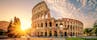 photo of Colosseum in Rome at sunrise, Italy, Europe.