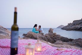 Romantisk sykkeltur med privat piknik på stranden