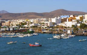 photo of aerial view of Puerto del Rosario city, Fuerteventura Island, Canary Islands, Spain.