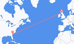 来自美国希尔顿黑德岛前往苏格兰的格拉斯哥的航班