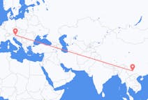 Lennot Kunmingista, Kiina Klagenfurtiin, Itävalta