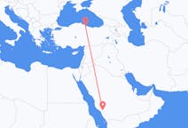 Flyreiser fra Al Bahah, Saudi-Arabia til Samsun, Tyrkia