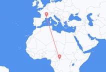 Flyreiser fra Bangui, Den sentralafrikanske republikk til Avignon, Frankrike