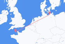 Vluchten van Guernsey, Guernsey naar Rostock, Duitsland