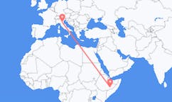 Flyreiser fra Gode, Etiopia til Bologna, Italia