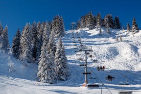 photo of view from above on Mountain Village of Megeve, French Alps.