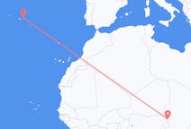 Flyreiser fra N Djamena, til Terceira