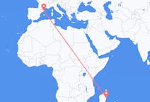 Flyrejser fra Toamasina, Madagaskar til Girona, Spanien