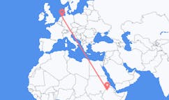 Flyrejser fra Gonder, Etiopien til Groningen, Holland