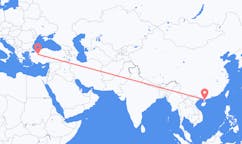 Flyrejser fra Zhanjiang, Kina til Eskişehir, Tyrkiet