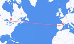 Flyreiser fra Greater Sudbury, Canada til Reus, Spania