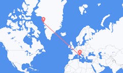 Lennot Upernavikista, Grönlanti Roomaan, Italia