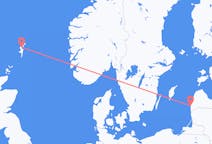 Flyreiser fra byen Shetland Islands til byen Liepāja