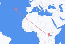 Flyreiser fra Kigali, til Terceira