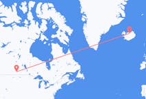 Lennot Reginalta, Kanada Akureyriin, Islanti