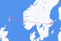 Vluchten van Lerwick, Schotland naar Stockholm, Zweden