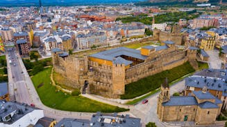 Photo of aerial view of Valladolid skyline, Spain.