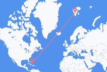 Voos da Ilha Torta, Bahamas para Svalbard, Svalbard e Jan Mayen
