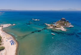 Photo of wonderful view to the sea from the mountains in Kefalos ,Kos island, Greece.