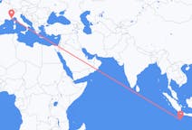 Flyrejser fra Shire of Christmas Island til Nice