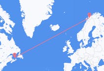 カナダのレ・イル・ド・ラ・マドレーヌ、ケベック州から、ノルウェーのバルドゥフォスまでのフライト