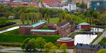 Beautiful aerial panoramic view of the Malmo city in Sweden.