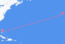 Flyreiser fra Nassau, til Ponta Delgada