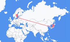 Lennot Shizuokasta, Japani Visbyyn, Ruotsi