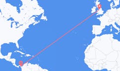 Vluchten van La Palma (ort i Mexiko, Guanajuato, Salamanca), Panama naar Manchester, Engeland