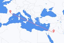 Flyreiser fra Al Jawf Region, Saudi-Arabia til Toulouse, Frankrike