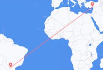 Flyg från Cascavel (kommun i Brasilien, Paraná, lat -25,05, long -53,39) till Adana