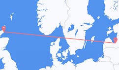 Vluchten van Wick, Verenigd Koninkrijk naar Riga, Pescara, Letland