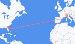 Flyreiser fra Melbourne, USA til Bastia, Frankrike