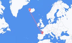Flyg från Pamplona, Spanien till Reykjavík, Island