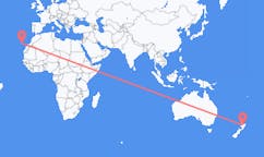 뉴질랜드 타우포에서 출발해 스페인 라팔마까지(으)로 가는 항공편