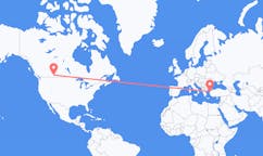 出发地 加拿大梅迪辛哈特目的地 土耳其埃德雷米特的航班