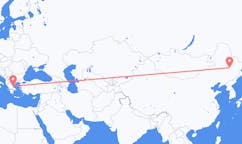 Vluchten van Harbin, China naar Volos, Griekenland