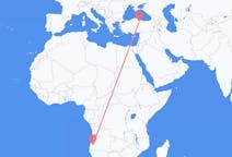 Flyreiser fra Lubango, Angola til Karamustafapasa, Tyrkia