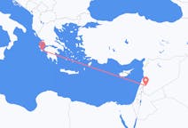 Vluchten van Damascus naar Zakynthos-eiland