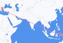 Lennot Ambonista, Malukusta, Indonesia Skyrosille, Kreikka