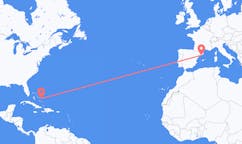 Flyreiser fra San Salvador, Bahamas til Barcelona, Spania