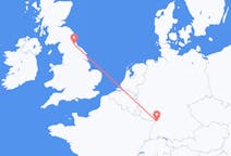 Flyreiser fra Karlsruhe, Tyskland til Durham, England
