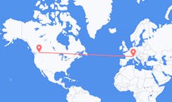 Flyreiser fra Castlegar, Britisk Colombia, Canada til Milano, Italia