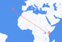 ケニアのマリンディから、ポルトガルのサンタマリアまでのフライト