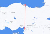 Vluchten van Samsun, Turkije naar Hatay (provincie), Turkije