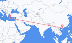 Flyrejser fra Zhanjiang, Kina til Sitia, Grækenland