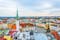 Photo of aerial view of the upper square and the town hall of the czech city Olomouc.