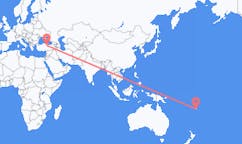 Flyreiser fra Labasa, Fiji til Tokat, Tyrkia
