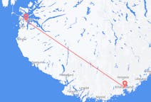 Vluchten van Kristiansand, Noorwegen naar Stavanger, Noorwegen