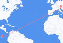 Flyreiser fra Baltra, Ecuador til Trieste, Italia